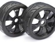 ABSIMA WHEEL SET DRIFT 9-SPOKE "PROFILE B" RIM BLACK/RING RED 1:10 (4) 2510048